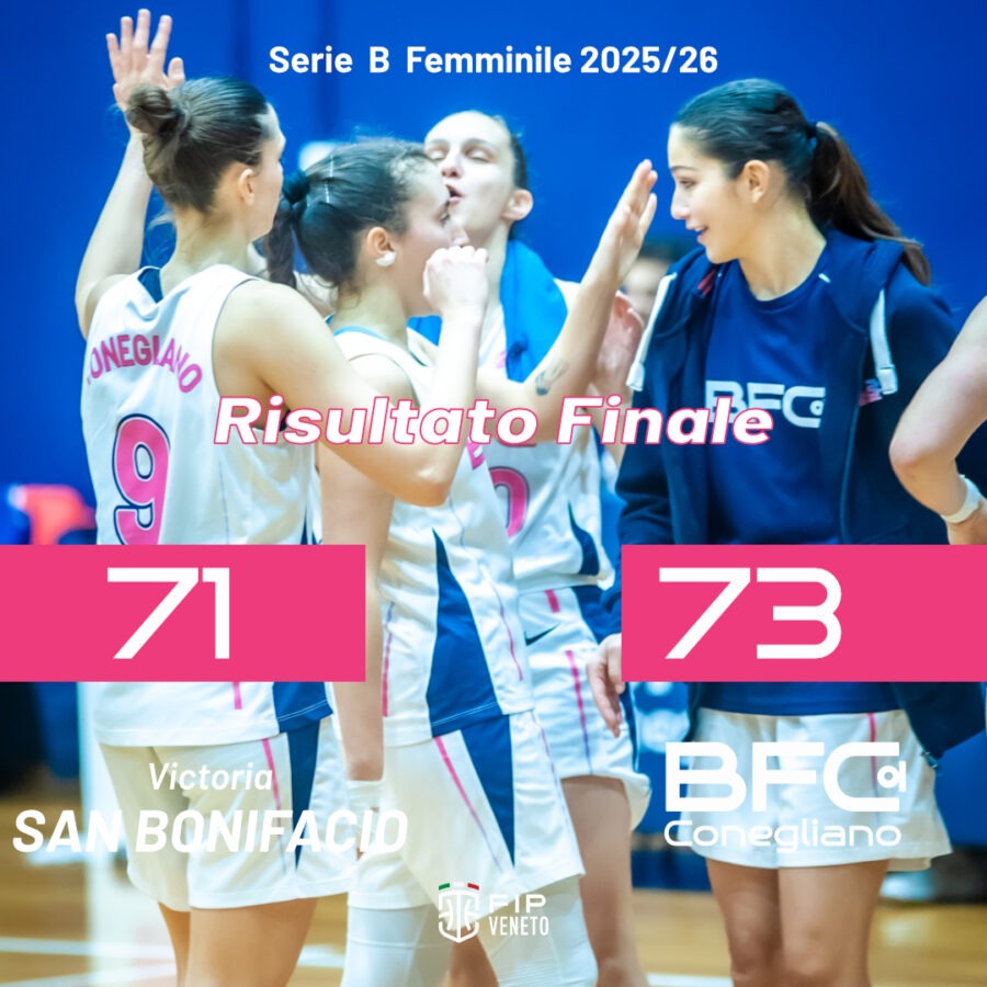 SERIE B FEMMINILE | 7a GIORNATA DI RITORNO | SAN BONIFACIO 71 – 73 BFC